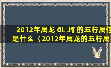 2012年属龙 🐶 的五行属性是什么（2012年属龙的五行属性是什么意思）